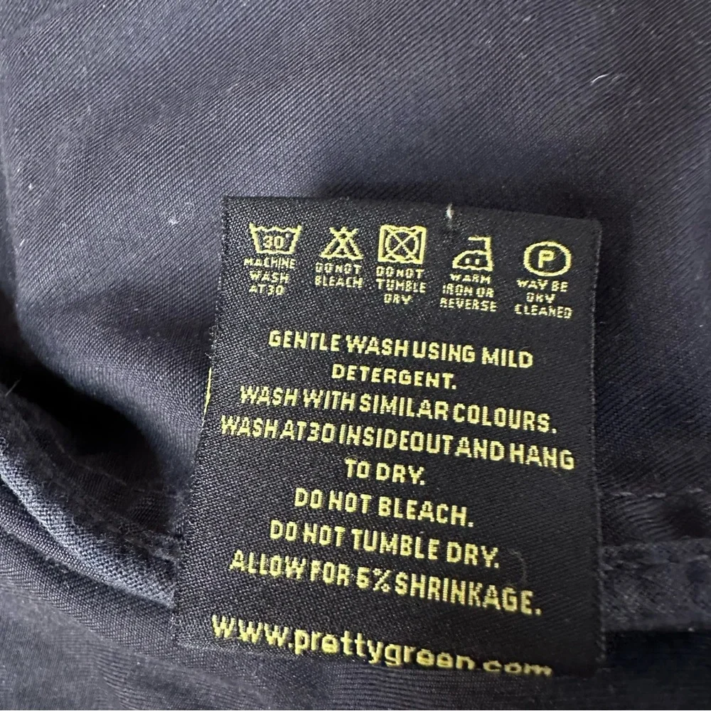 Pretty Green Utility Jacket Black Dark Grey Size L Casual Workwear - Picture 15 of 15